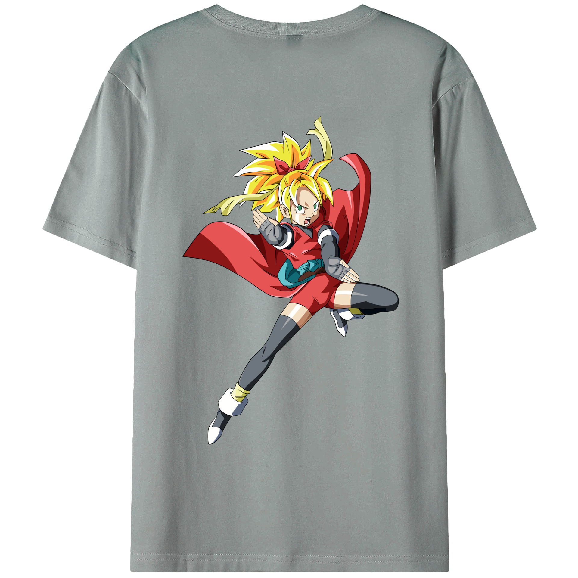 （画像用） ドラゴンボール カリフラ DRAGON BALL Caulifla 綿100％ メンズ半袖Tシャツ（バックプリント） 通気性